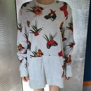 On The BYAS size L cotton floral print sweatshirt